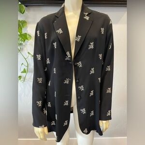 Pristine vintage Karen, Kane, black embroidered blazer/dinner jacket size S